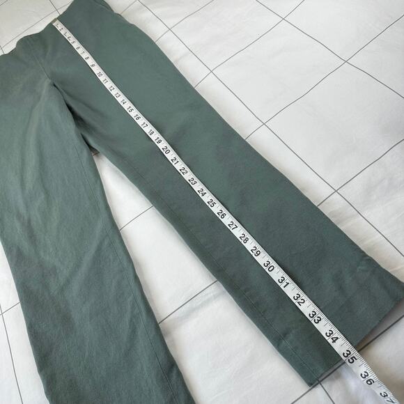 COS Pants Womens EU 38 Green Ankle Zipper Stretch Career Side Zip Slim Business - Picture 9 of 9